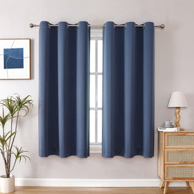 Grommet Blackout Curtains Set for Bedroom & Living Room