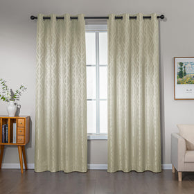 Jacquard 100% Blackout Thermal Insulated Curtains