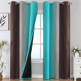 Estelar Textiler Ombre Blackout Curtains for Bedroom 2 Panels Set