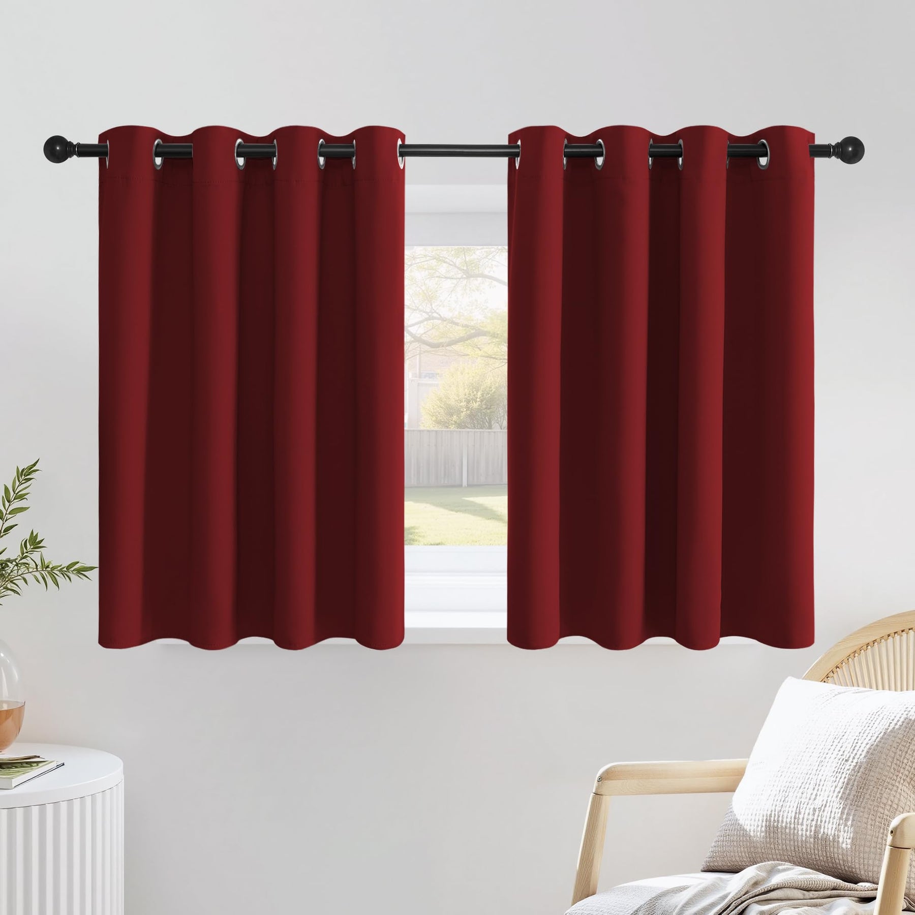 Grommet Blackout Curtains Set for Windows