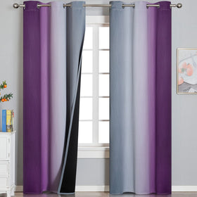 Estelar Textiler Ombre Blackout Curtains for Bedroom 2 Panels Set