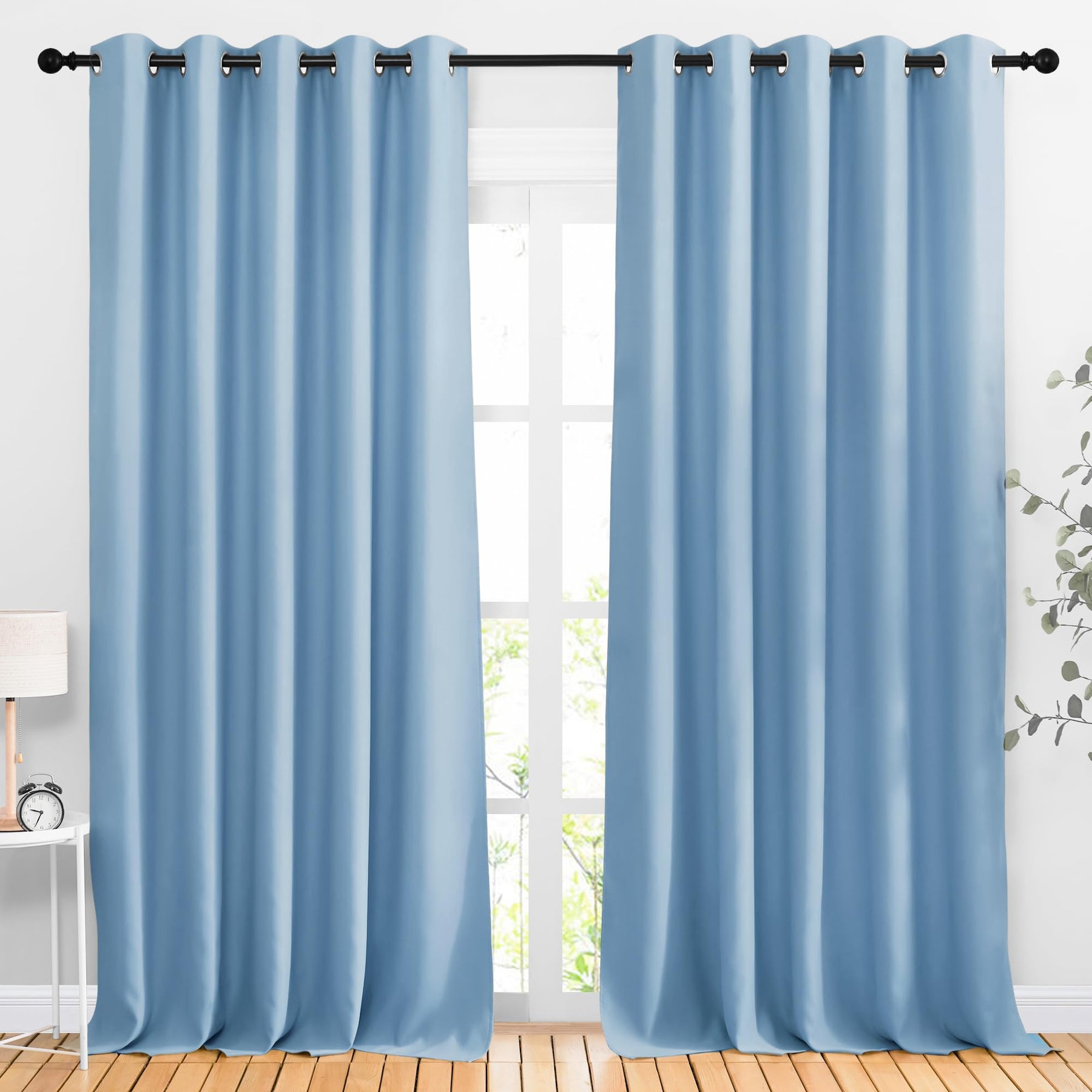 Grommet Blackout Curtains Set for Windows
