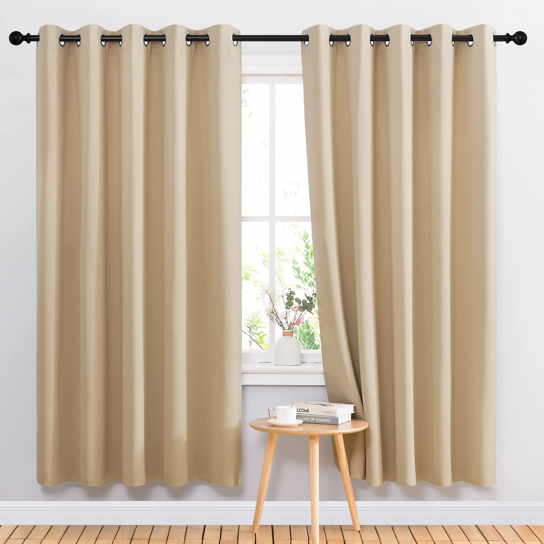 Grommet Blackout Curtains Set for Windows