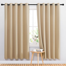 Grommet Blackout Curtains Set for Windows