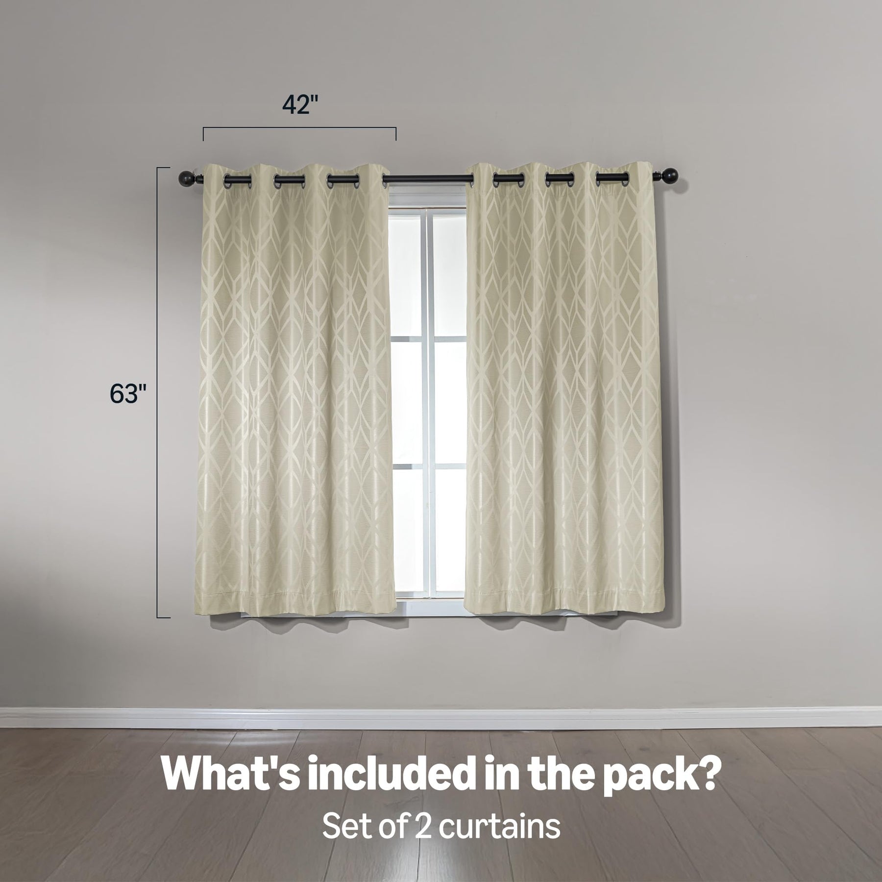 Jacquard 100% Blackout Thermal Insulated Curtains