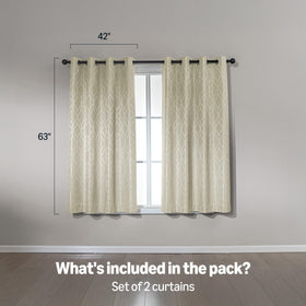 Jacquard 100% Blackout Thermal Insulated Curtains