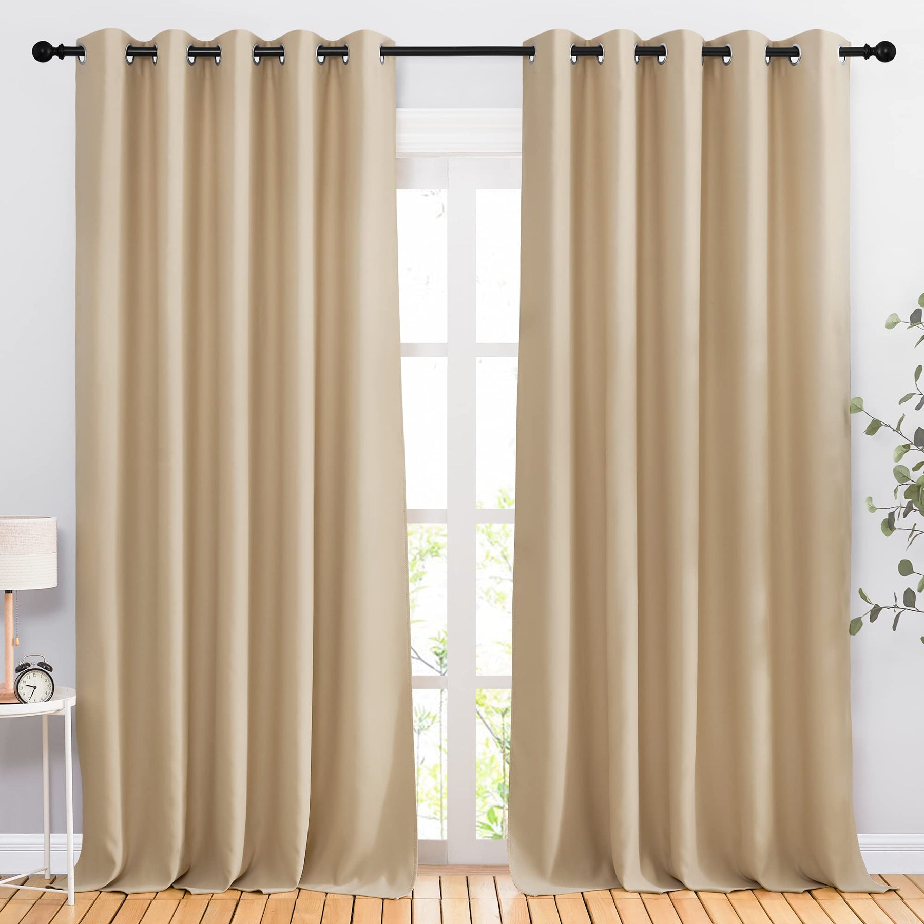 Grommet Blackout Curtains Set for Windows