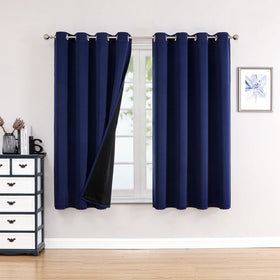 100% Blackout Thermal Insulated Grommet Curtains Set