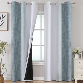 Estelar Textiler Ombre Blackout Curtains for Bedroom 2 Panels Set