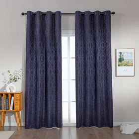 Jacquard 100% Blackout Thermal Insulated Curtains
