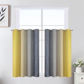 Estelar Textiler Ombre Blackout Curtains for Bedroom 2 Panels Set