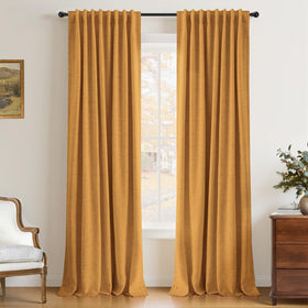 100% Blackout Linen Curtains for Bedroom