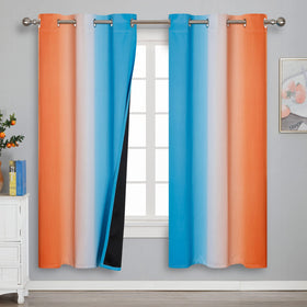 Estelar Textiler Ombre Blackout Curtains for Bedroom 2 Panels Set