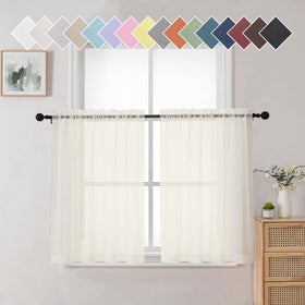 Airy Sheer Voile Curtains Set for Living Room & Bedroom