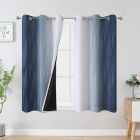Estelar Textiler Ombre Blackout Curtains for Bedroom 2 Panels Set