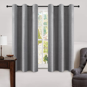 100% Blackout Linen Curtains for Bedroom & Living Room