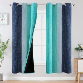 Estelar Textiler Ombre Blackout Curtains for Bedroom 2 Panels Set