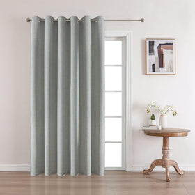 Full Blackout Faux Linen Grommet Curtains