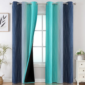 Estelar Textiler Ombre Blackout Curtains for Bedroom 2 Panels Set