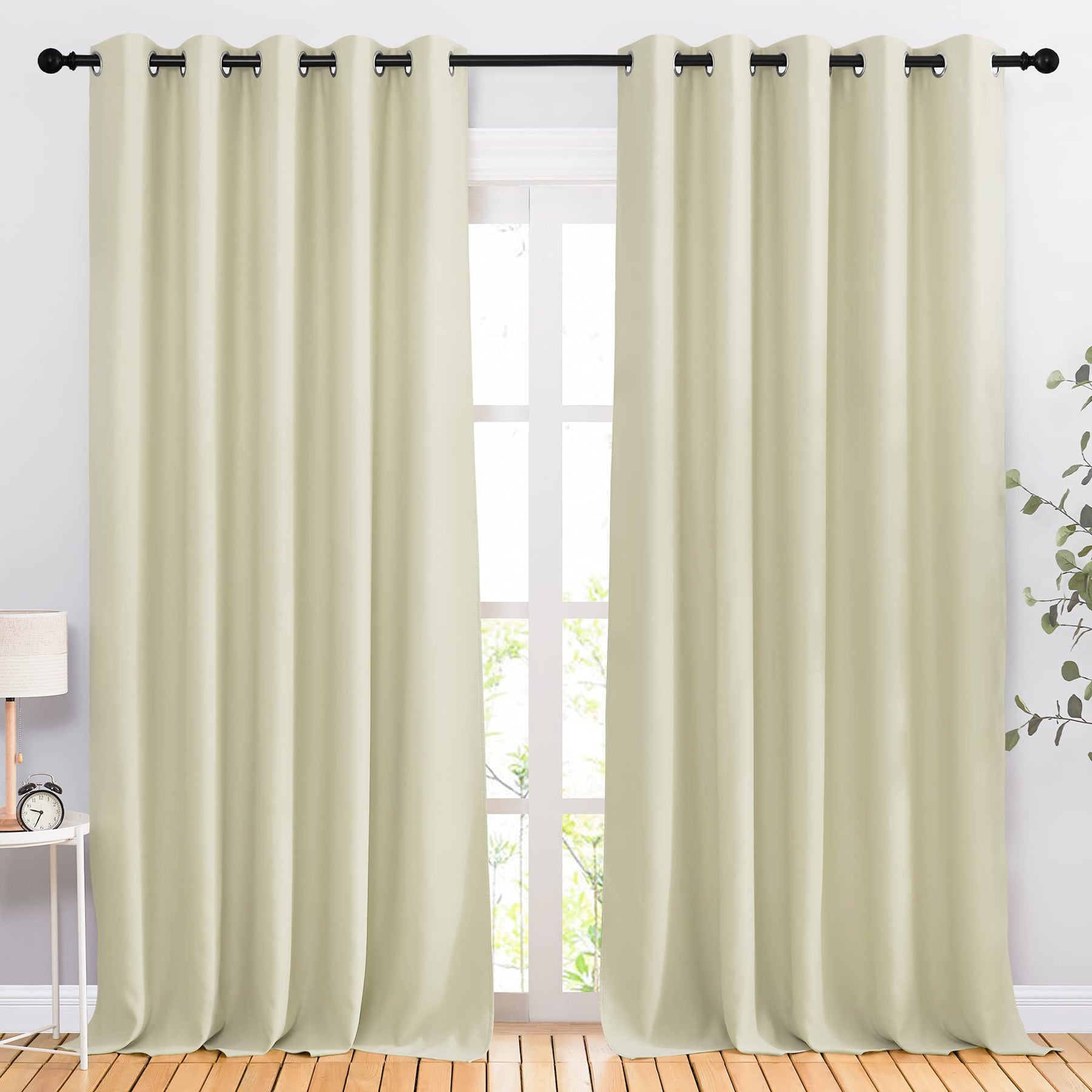 Grommet Blackout Curtains Set for Windows