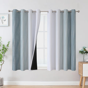 Estelar Textiler Ombre Blackout Curtains for Bedroom 2 Panels Set