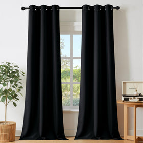 Grommet Blackout Curtains Set for Windows