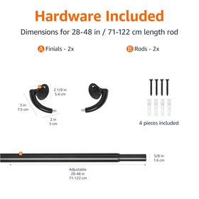 Amazon Basics 5/8-Inch Room Darkening Curtain Rod