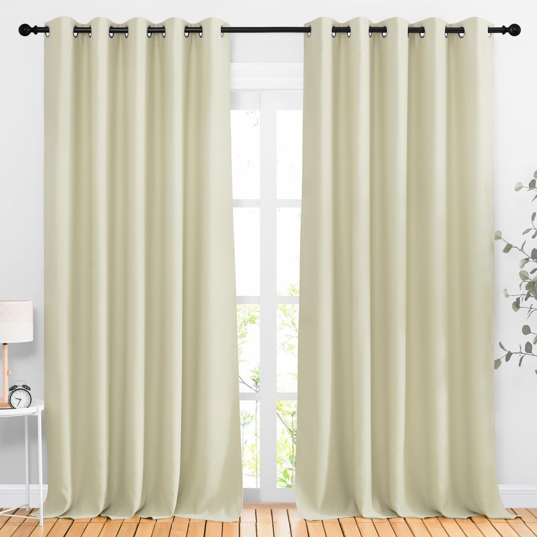 Grommet Blackout Curtains Set for Windows