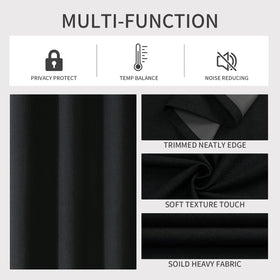 Joydeco 52 Inch Wide Bedroom 100% Faxu Linen Textured Privacy Curtains