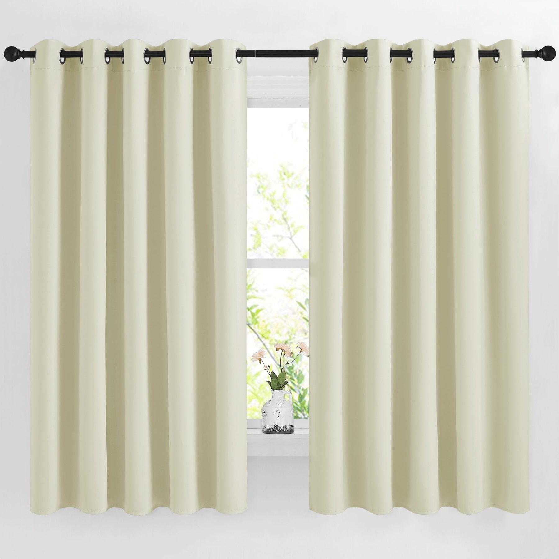 Grommet Blackout Curtains Set for Windows