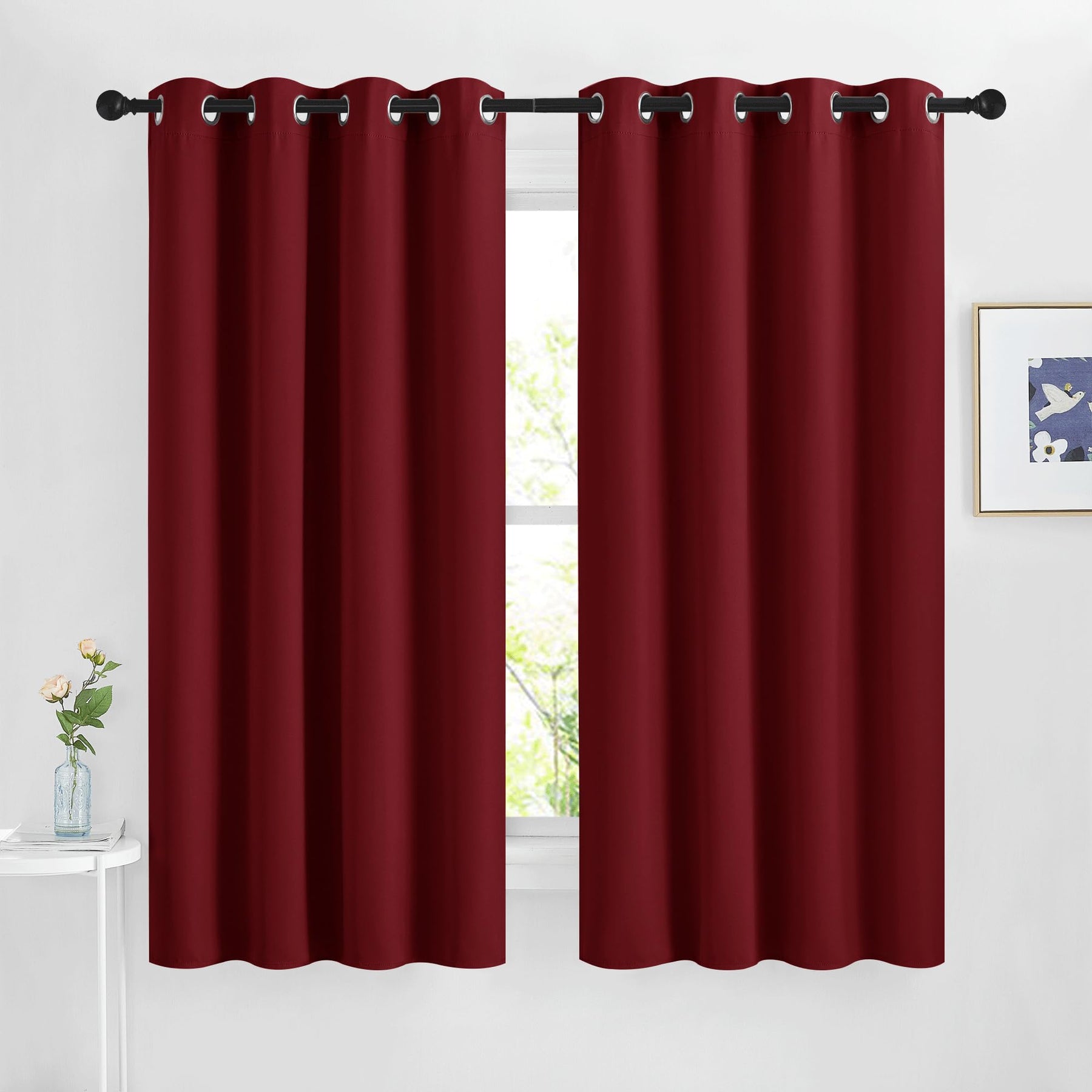 Grommet Blackout Curtains Set for Windows