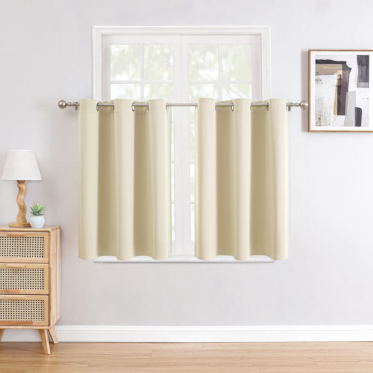 Grommet Blackout Curtains Set for Bedroom & Living Room