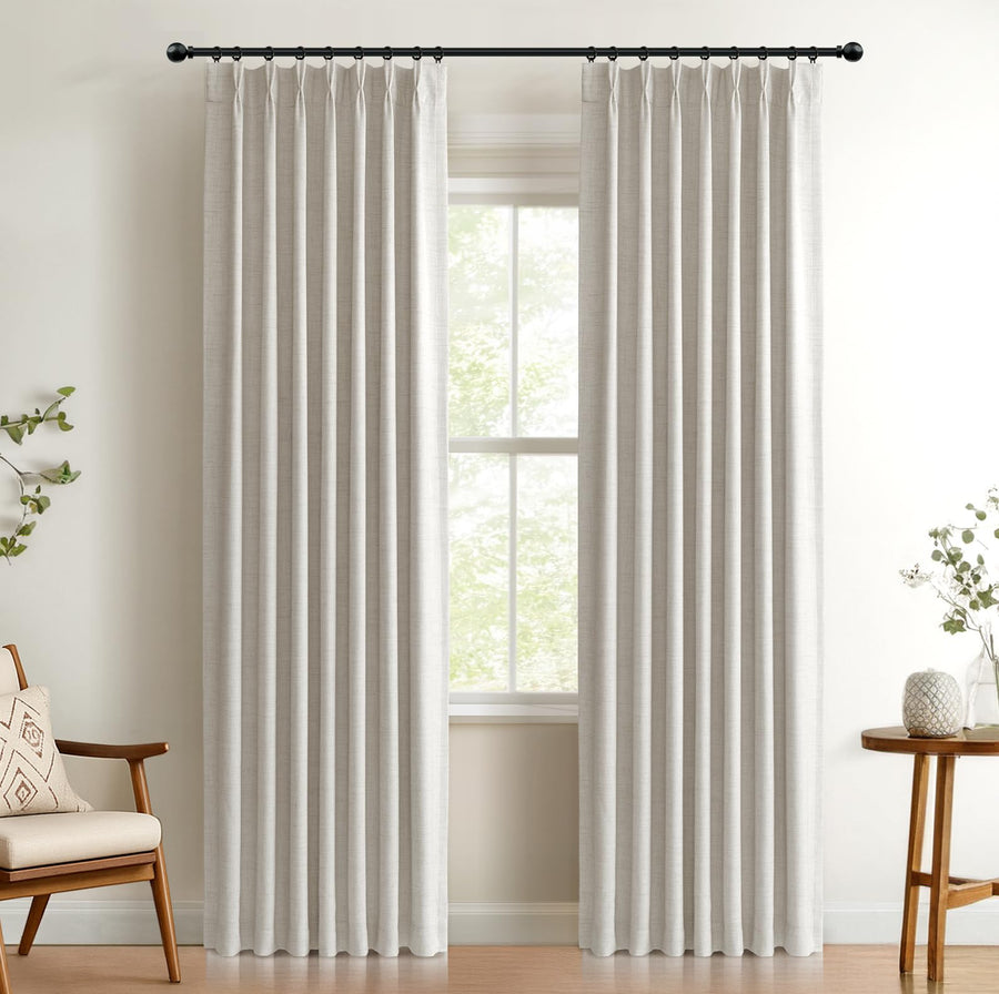 100% Blackout Pleated Linen Curtains