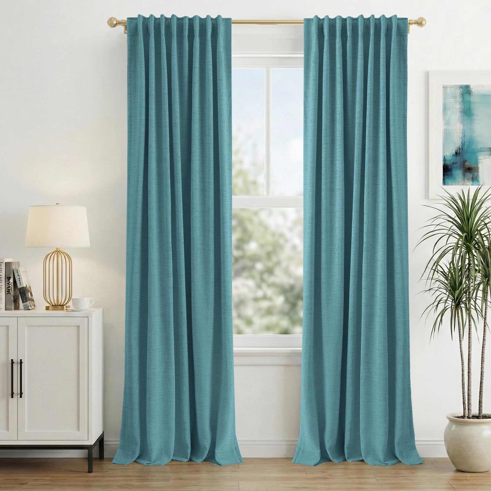 100% Blackout Linen Curtains for Bedroom