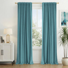 100% Blackout Linen Curtains for Bedroom