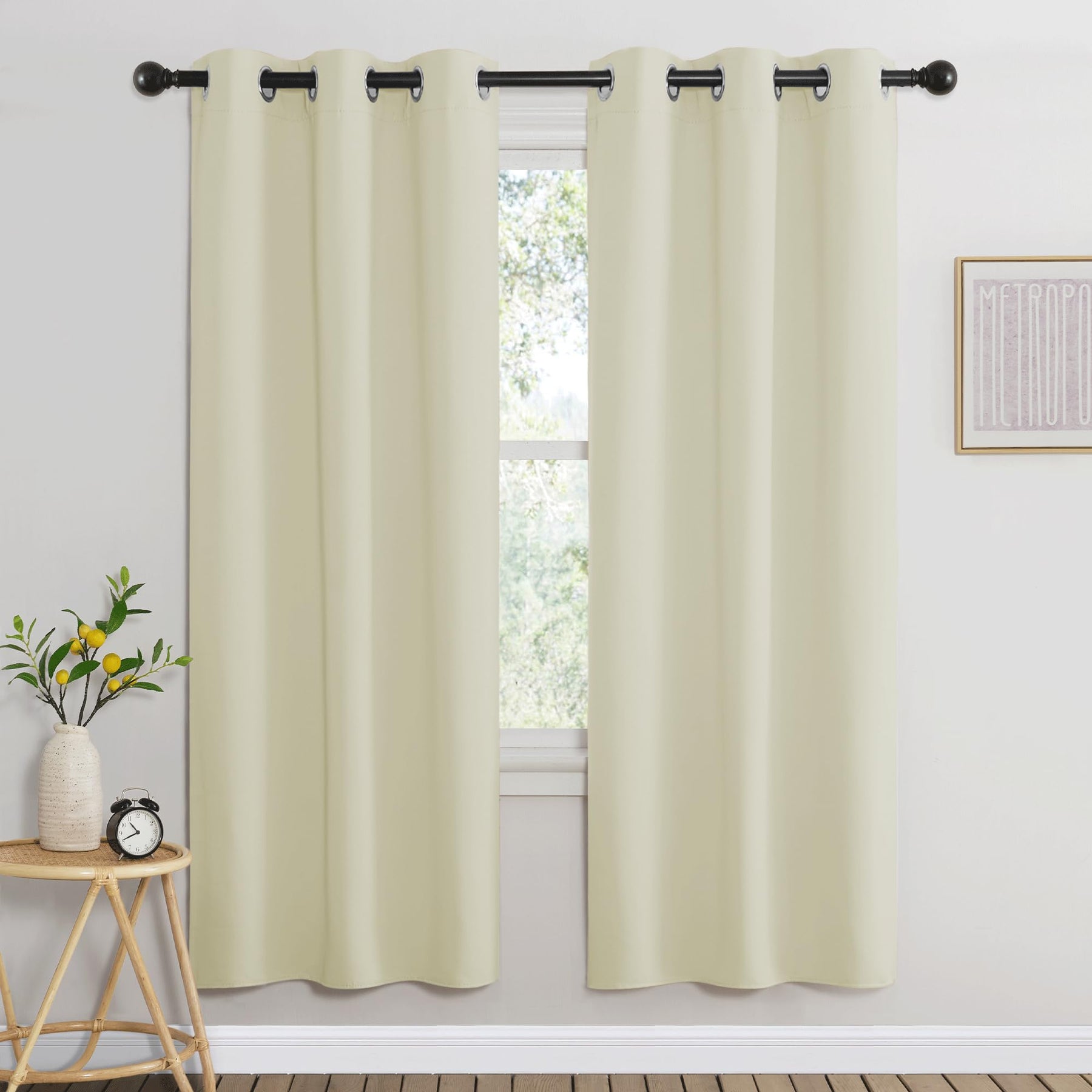 Grommet Blackout Curtains Set for Windows