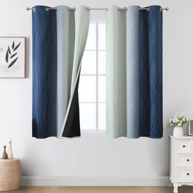 Estelar Textiler Ombre Blackout Curtains for Bedroom 2 Panels Set
