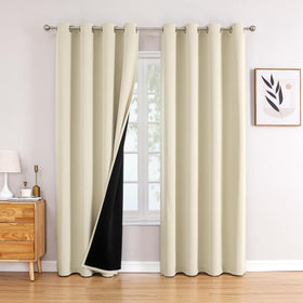 100% Blackout Thermal Insulated Grommet Curtains Set