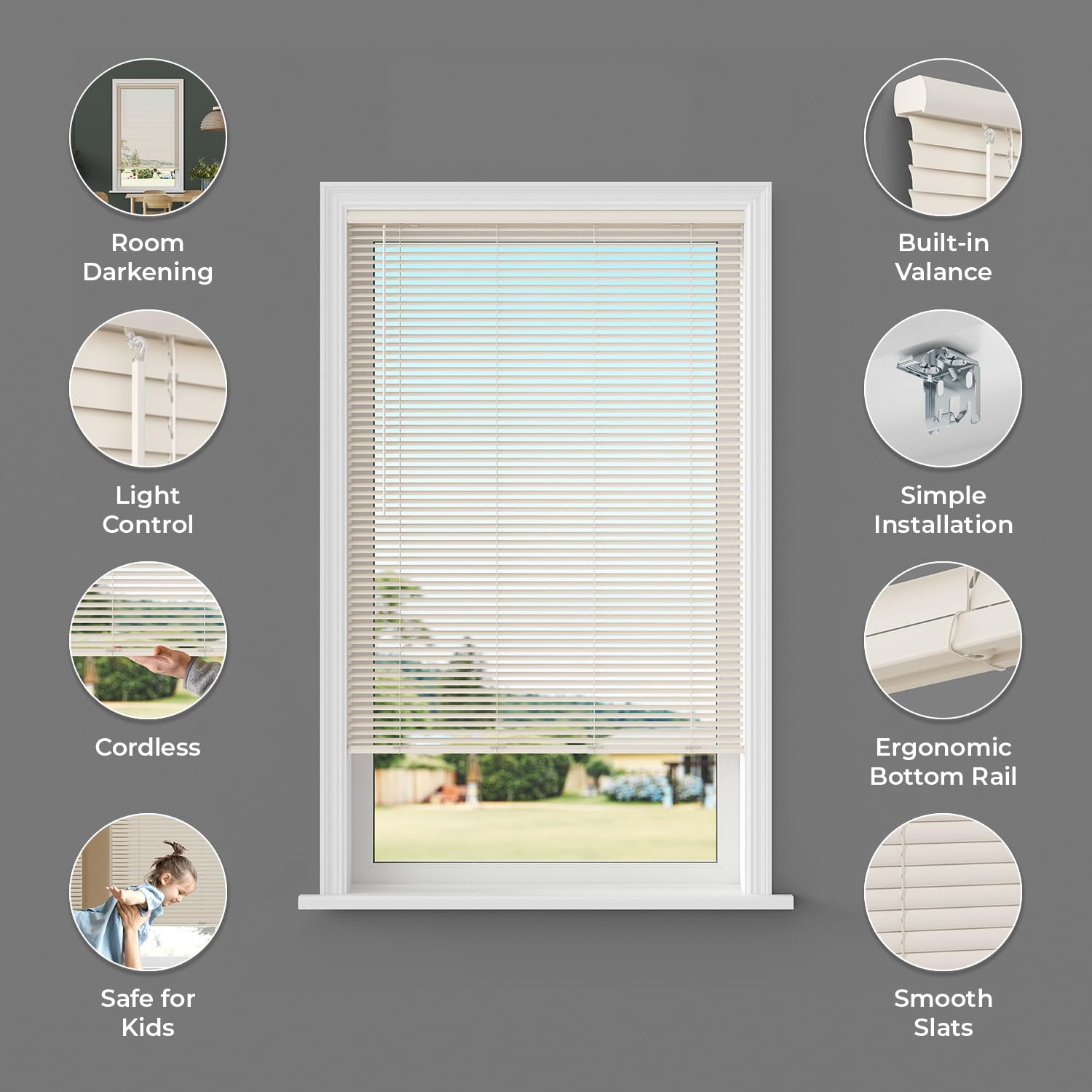 Cordless Room Darkening Mini Blinds