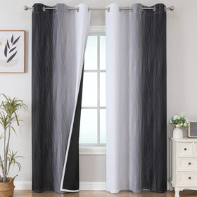 Estelar Textiler Ombre Blackout Curtains for Bedroom 2 Panels Set
