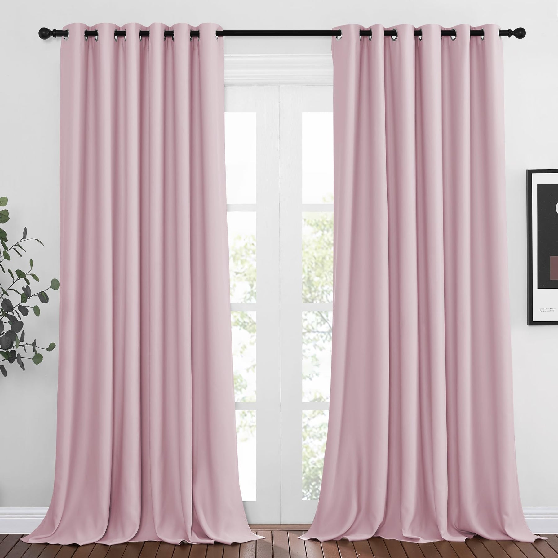 Grommet Blackout Curtains Set for Windows