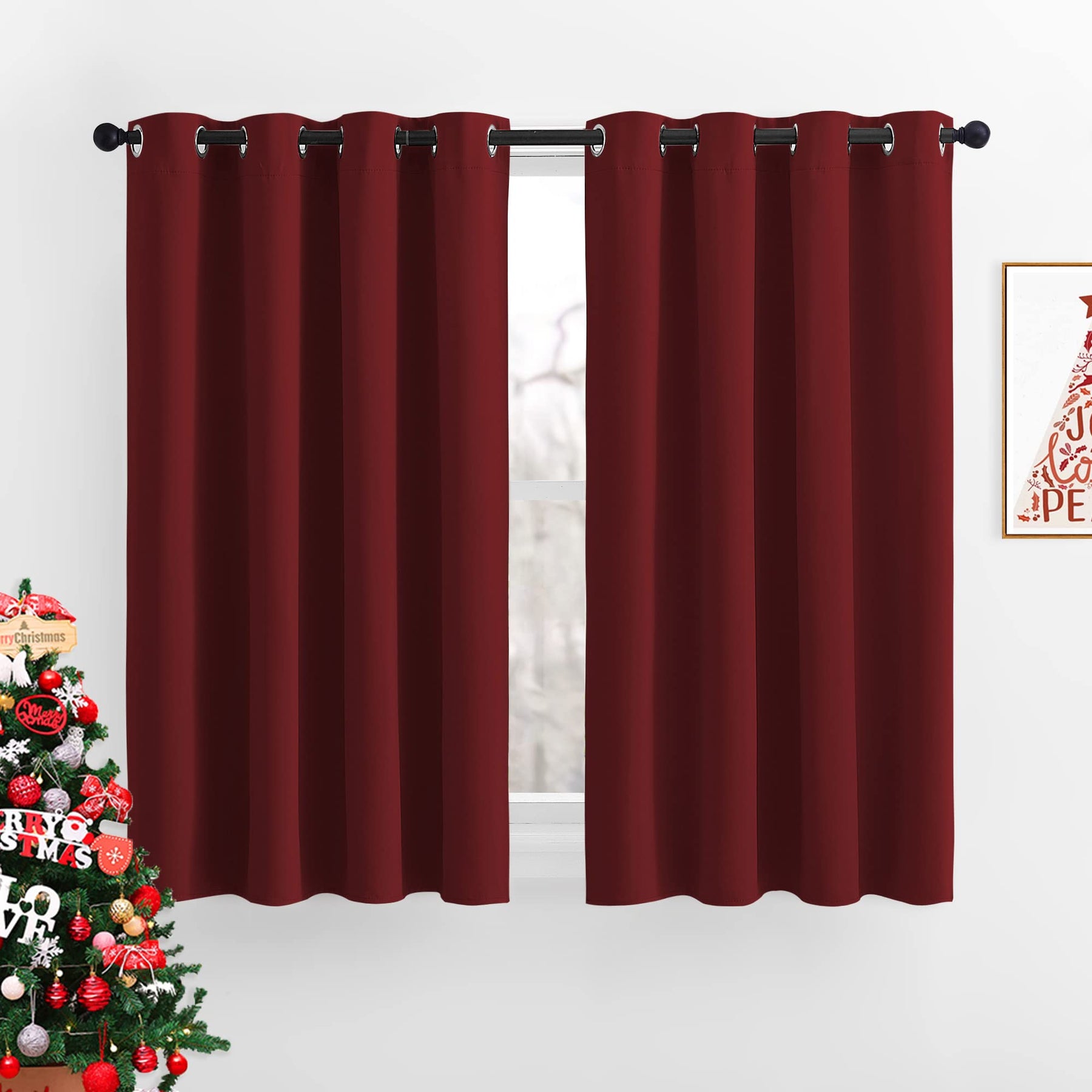Grommet Blackout Curtains Set for Windows