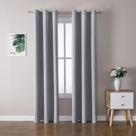Grommet Blackout Curtains Set for Bedroom & Living Room