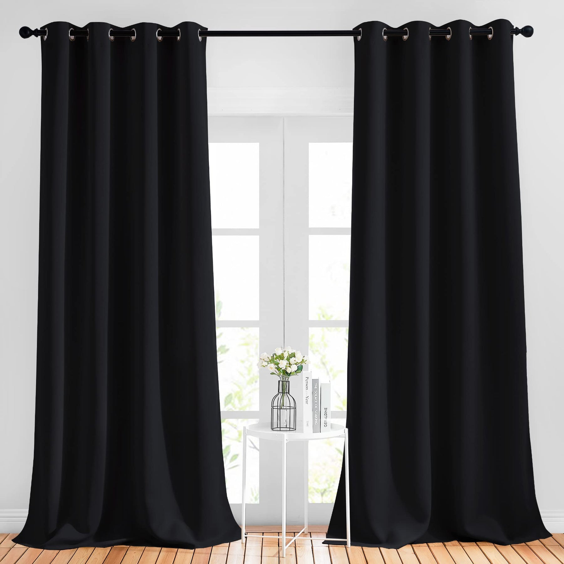 Grommet Blackout Curtains Set for Windows