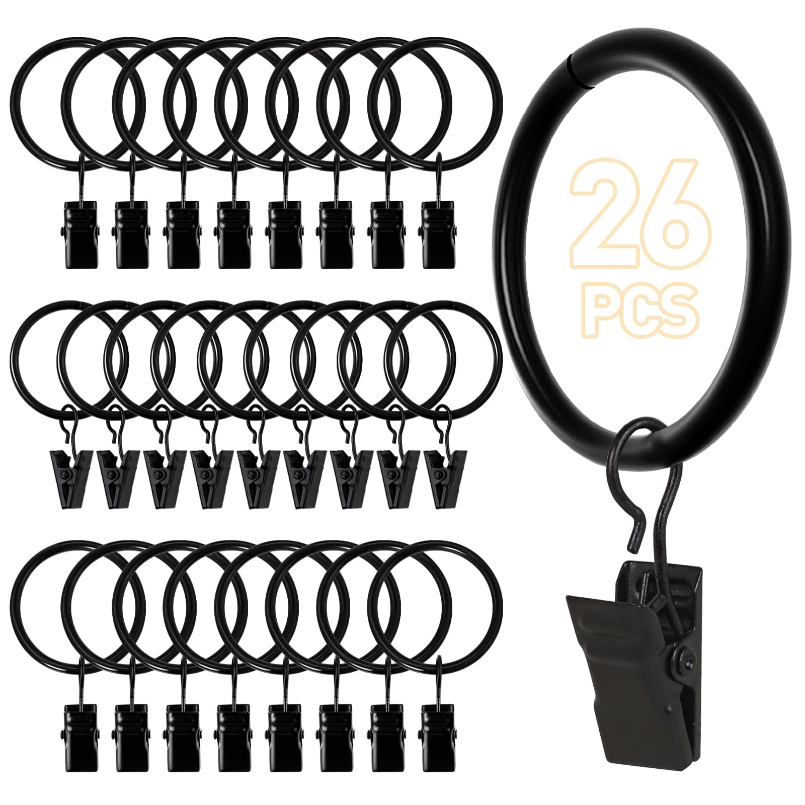 Curtain Rings with Clips for Drapes