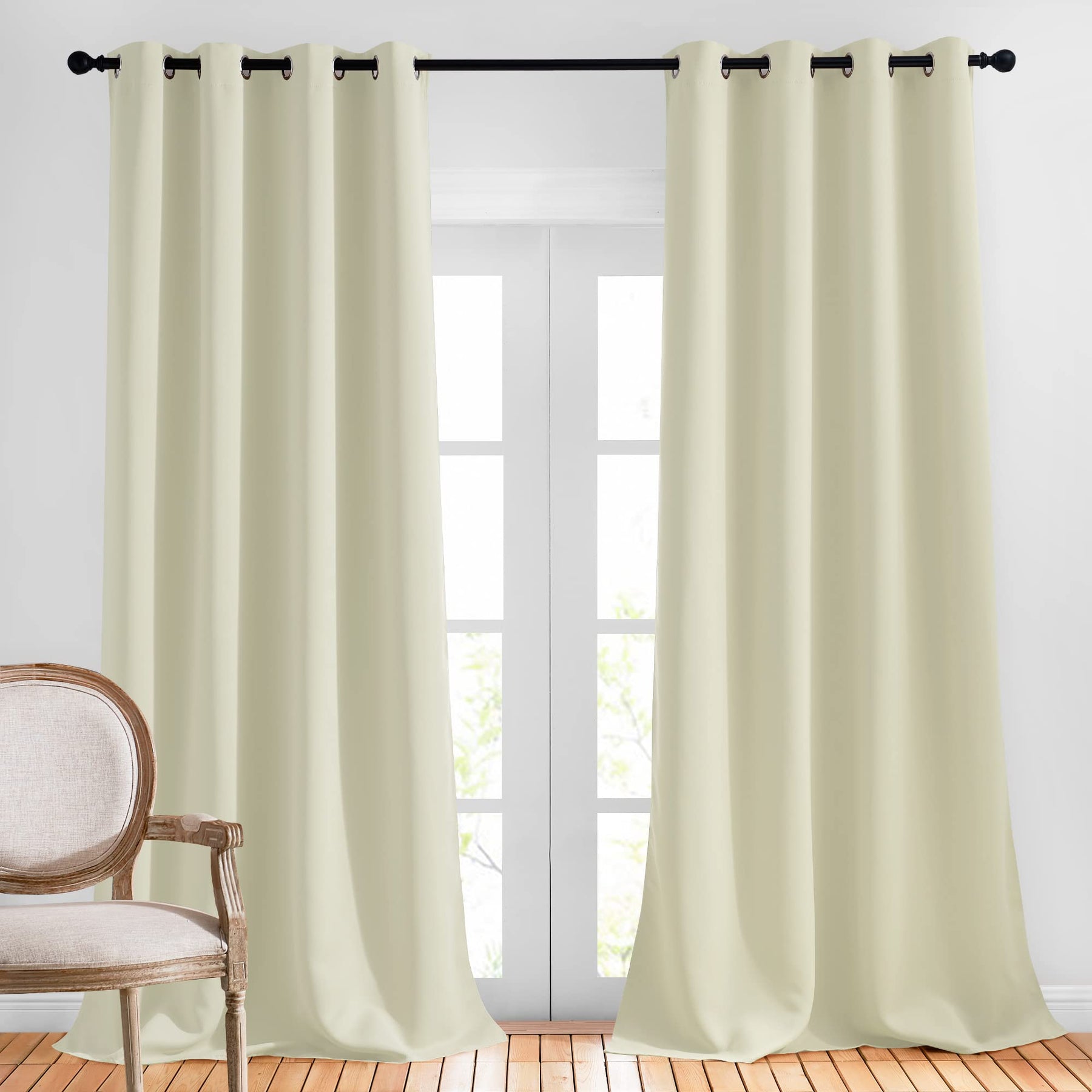 Grommet Blackout Curtains Set for Windows