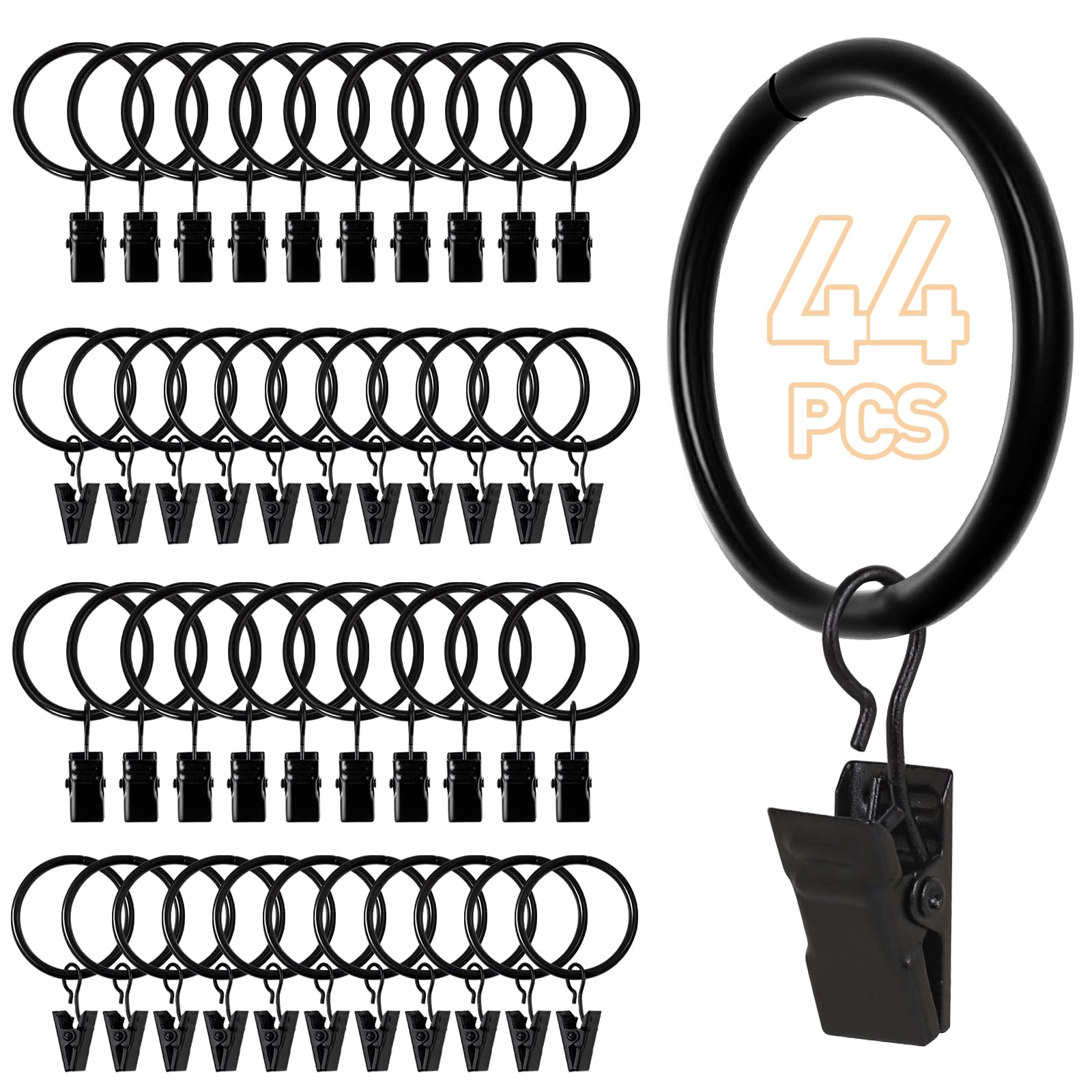 Curtain Rings with Clips for Drapes