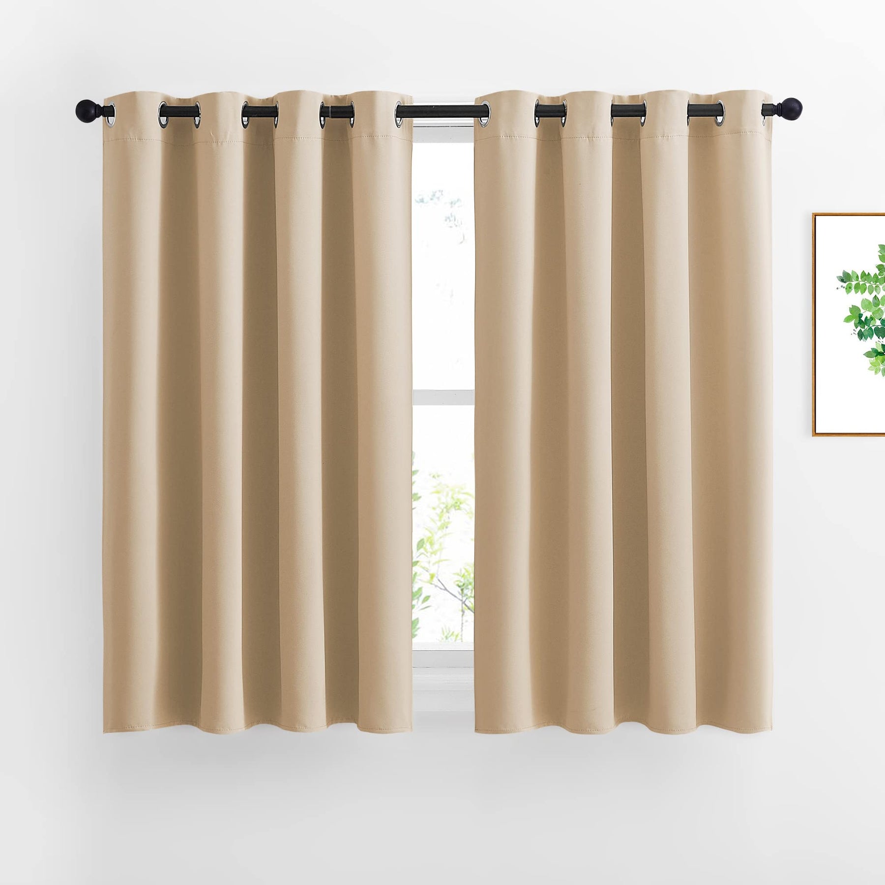 Grommet Blackout Curtains Set for Windows