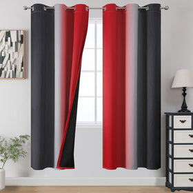 Estelar Textiler Ombre Blackout Curtains for Bedroom 2 Panels Set