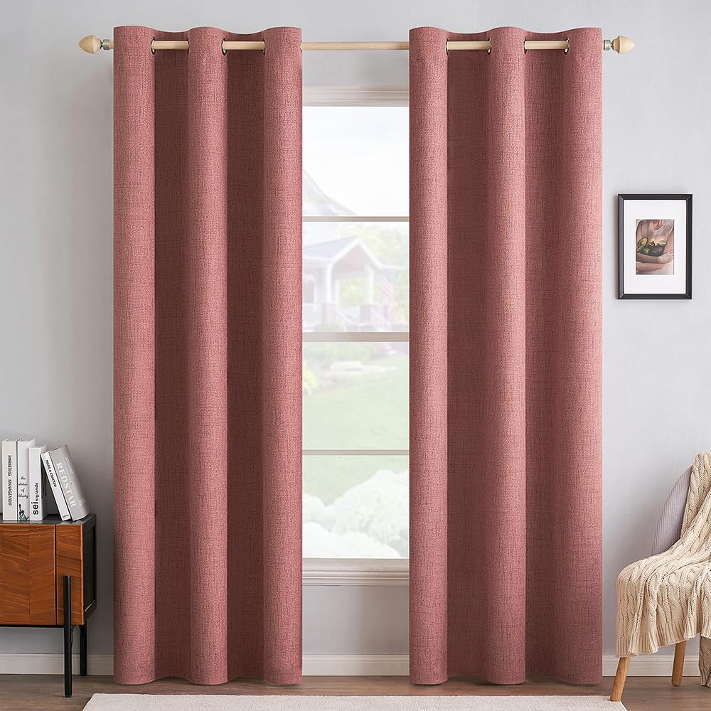 100% Blackout Linen Curtains for Bedroom & Living Room